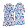 Tropical Island Sunset Pink And Blue Hawaiian Golf Shirt, Golf Shirt For Women, Golfing Apparel