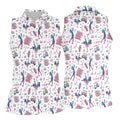 Funny Par Tee Girl Golfer Pattern Golf Polo Shirt, Ladies Golf Shirts, Golf Tops For Women