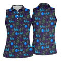 Crystal Ball Ghost Trio Halloween Polo Shirt, Printed Golf Shirt, Women’s Golf Apparel