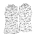 Floral Boobs Line Art Golf Polo Shirt, Women's Golf Shirts, Golf Apparel For Women