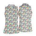 In A World Where You Can Be Anything Be Kind Autism Awareness Puzzle Pattern White Golf Shirt, Women's Golf Shirts