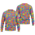 Vintage Psychedelic Floral Pattern Hawaiian Golf Shirt, Mens Golf Shirts, Golf Polo Shirts For Men