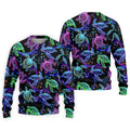 Neon Sea Turtle Ocean Pattern Hawaiian Golf Polo Shirt, Mens Golf Polo, Printed Golf Shirts