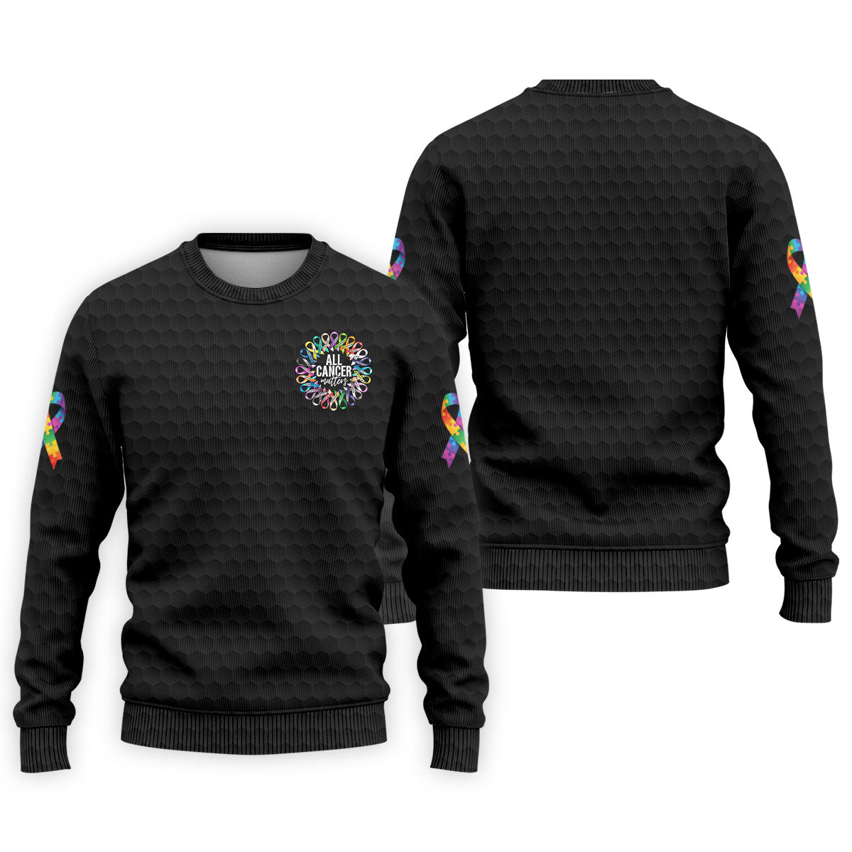 All Cancer Matters Multicolor Ribbon Golf Polo Shirt, Mens Golf Shirts, Polo Shirts For Men
