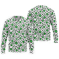 Lucky Four Leaf Clover Leopard Pattern St Patrick's Day Golf Shirt, Polo Shirts For Men, Golf Shirts For Men