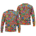 Colorful Abstract Circle Pattern Polo Shirt, Printed Golf Shirts, Hawaiian Golf Shirt, Mens Polo Shirts