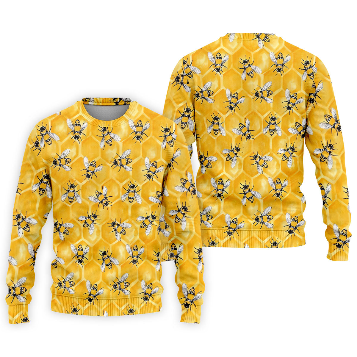 Realistic Flying Bees on Golden Honeycomb Hawaiian Golf Polo, Golf Tops For Men, Golfing Apparel