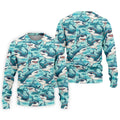 Animated Shark Hawaiian Golf Shirt, Men's Funny Golf Shirts, Golf Shirts For Men