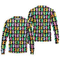 Colorful Easter Bunny Black Golf Shirt, Cute Golf Outfit, Golf Shirts For Men, Golf Gift For Men