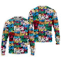 Bold Colorful Fuck Graffiti Typography Golf Shirt, Men's Golf Shirt, Golf Apparel For Men