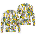 Cartoon Banana Characters On Tropical Island Hawaiian Golf Polo, Golf Tops For Men, Golfing Apparel