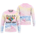 Cancer Sucks In Every Color Ribbon Polo Shirt, Mens Golf Polo, Printed Golf Shirts