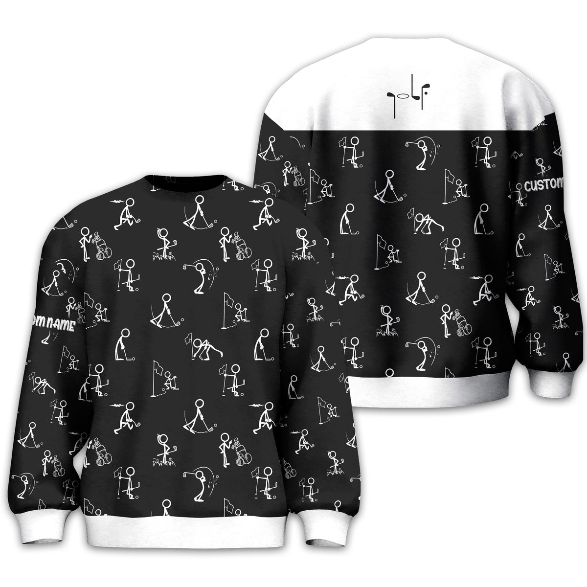 Funny Stick Figure Golf Polo Shirt, Gift For Golfers, Golf Gift For Him