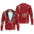 Red Leopard Funny Costume Hawaiian Golf Shirt, Polo Shirts For Men, Golf Shirts For Men