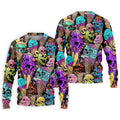 Melting Skull Ice Cream Halloween Golf Shirt, Golf Apparel For Men, Mens Golf Shirts