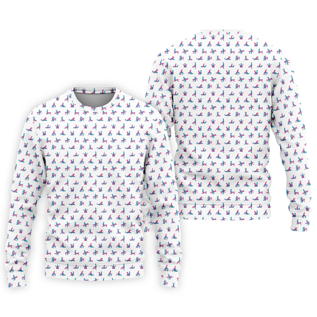 Blue And Pink Naughty Stick People White Golf Shirt, Polo Shirts For Men, Golf Gift For Men