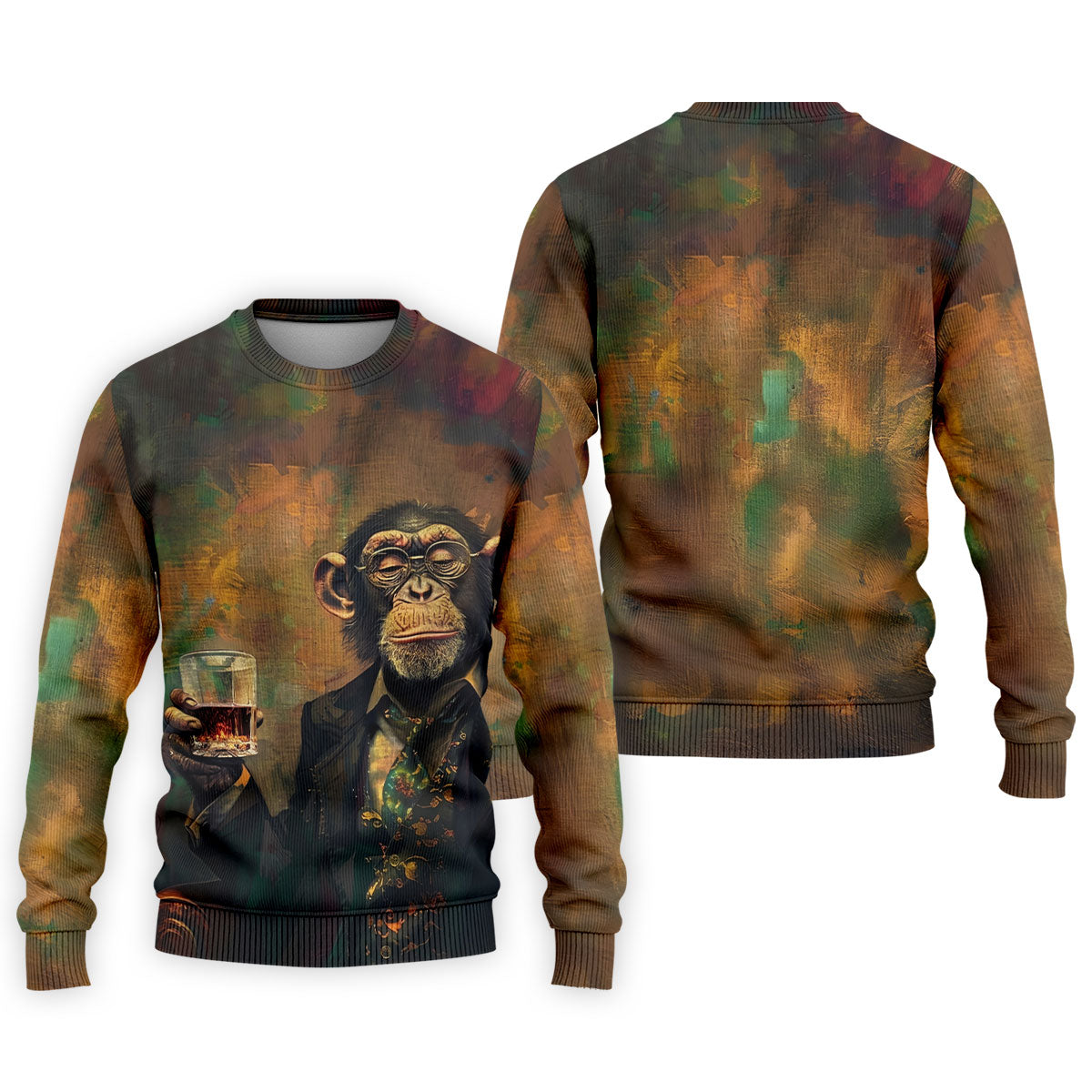 Monkey Gentleman Vintage Oak Hawaiian Golf Polo, Golf Tops For Men, Golfing Apparel