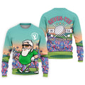 Retro Desert Bearded Golfer Men's Golf Shirt, Hawaiian Golf Shirt, Mens Golf Apparel