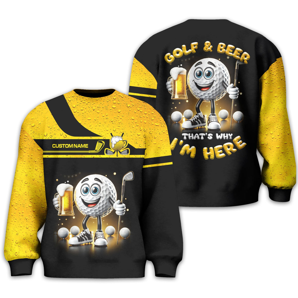 Golf And Beer Personalized Golf Polo Shirt, Golf Shirt, Gift For Golfers