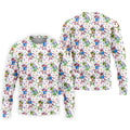 Easter Dinosaur Gradient Pattern Men's Funny Golf Shirts, Golf Shirts For Men, Polo Shirts For Men