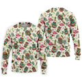 Tiki Masks, Flamingo and Island Paradise Pattern Design Hawaiian Golf Polo, Golf Tops For Men, Golfing Apparel