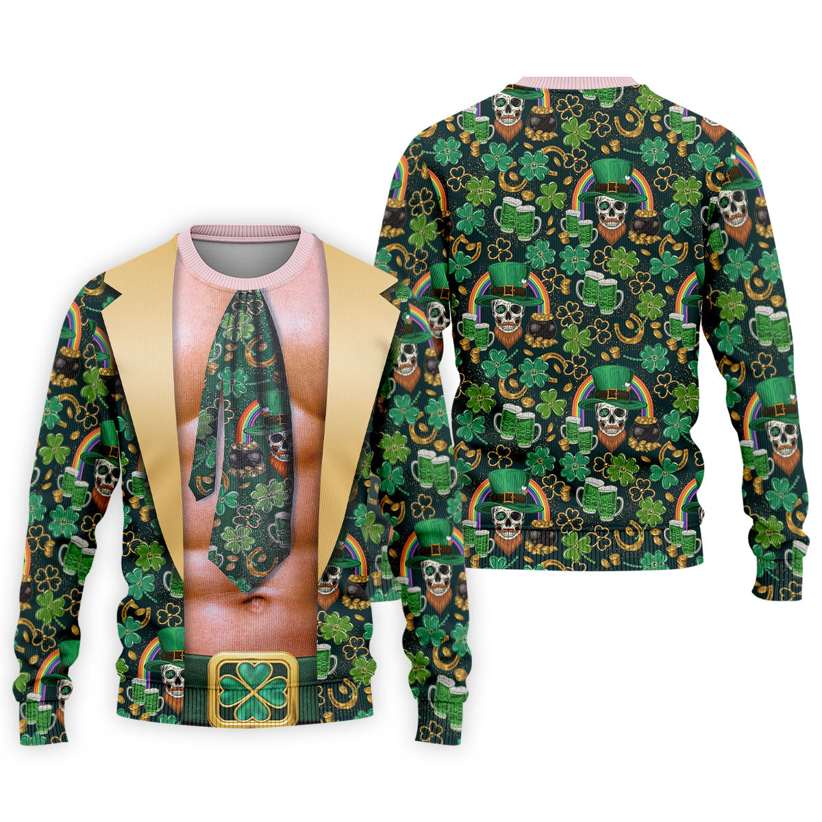 Funny Costume Shamrock St Patrick's Day Golf Shirt, Performance Golf Shirt, Polo Shirts For Men