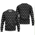 3D Effect Circular Pattern Black Golf Shirt, Cool Golf Outfit, Men's Funny Golf Shirts, Polo Shirts For Men