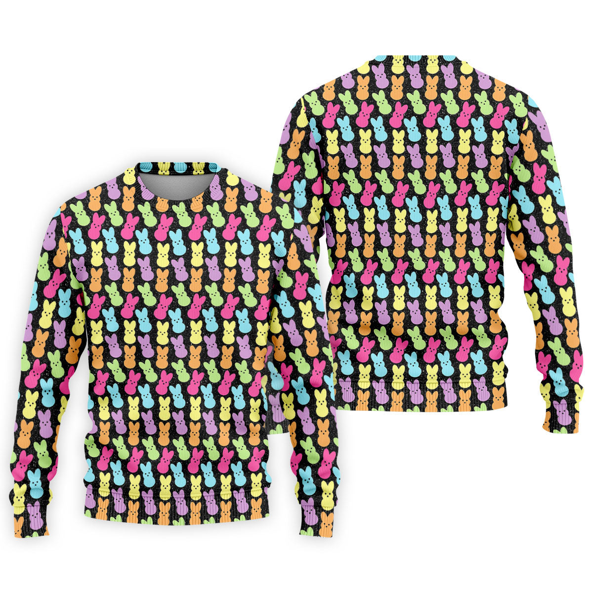 Colorful Easter Peeps Black Golf Shirt, Golf Shirts For Men, Cute Golf Outfit, Polo Shirts For Men