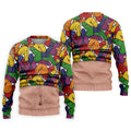 Funny Belly Illusion Colorful Pattern Polo Shirt, Mens Golf Polo, Golf Shirts For Men