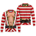 Candy Cane Santa Suit Christmas Golf Shirt, Mens Golf Shirts, Golf Apparel For Men