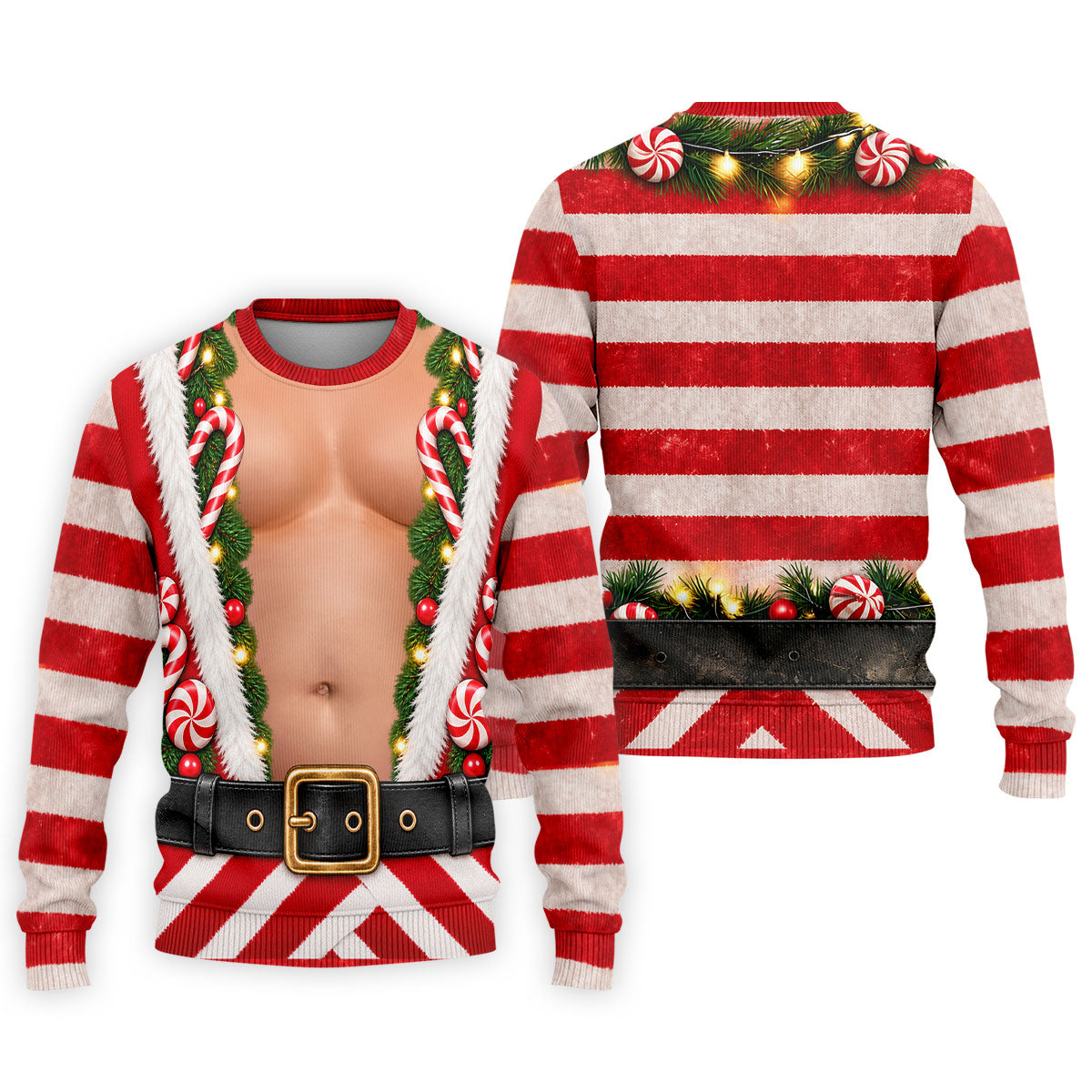 Candy Cane Santa Suit Christmas Golf Shirt, Mens Golf Shirts, Golf Apparel For Men