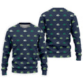 Navy Crocodile Pattern Golf Shirt, Mens Polo Shirt, Golf Shirts For Men, Performance Golf Shirt