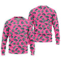 Alligator Pattern Golf Shirt, Pink Gator Print Men's Golf Polo, Polo Shirts For Men