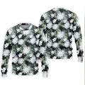 White Flower Tropical Hawaiian Vibe Golf Tops For Men, Golf Shirts For Men, Golf Gift For Men