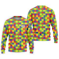 It's Okay To Be Different Autism Puzzle Golf Tops For Men, Autism Awareness Colors Golf Shirts For Men