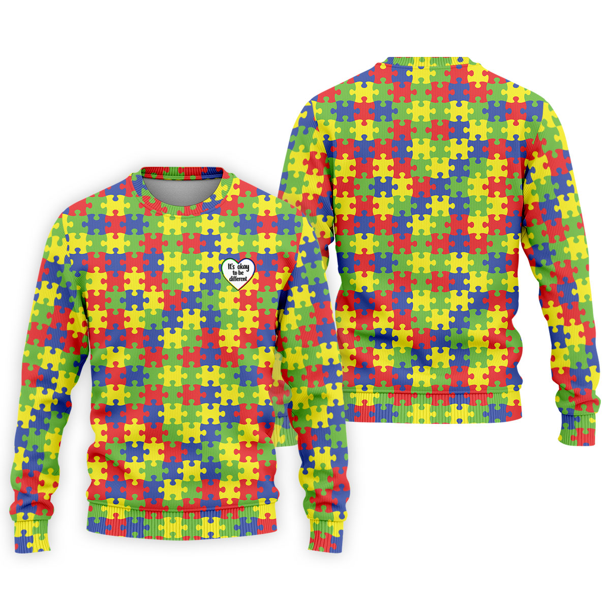 It's Okay To Be Different Autism Puzzle Golf Tops For Men, Autism Awareness Colors Golf Shirts For Men