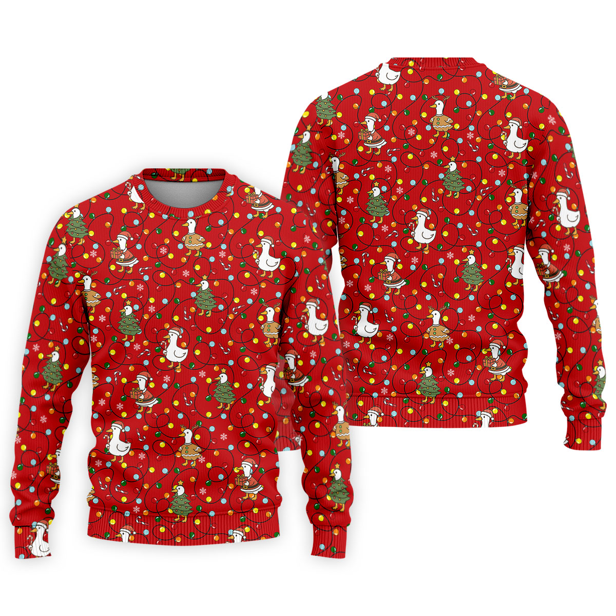 Funny Duck Merry Xmas Red Golf Shirts, Gifts For Golf Lovers, Polo Shirts For Men, Golfing Apparel