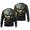 Scary Clown Face Halloween Polo Shirt, Golf Polo Shirts For Men, Mens Golf Apparel