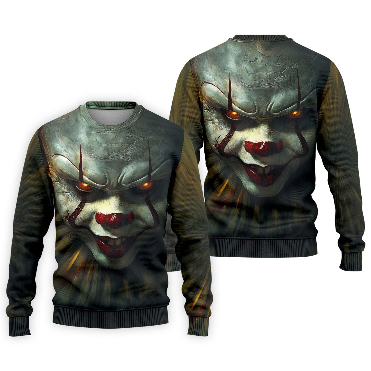 Scary Clown Face Halloween Polo Shirt, Golf Polo Shirts For Men, Mens Golf Apparel