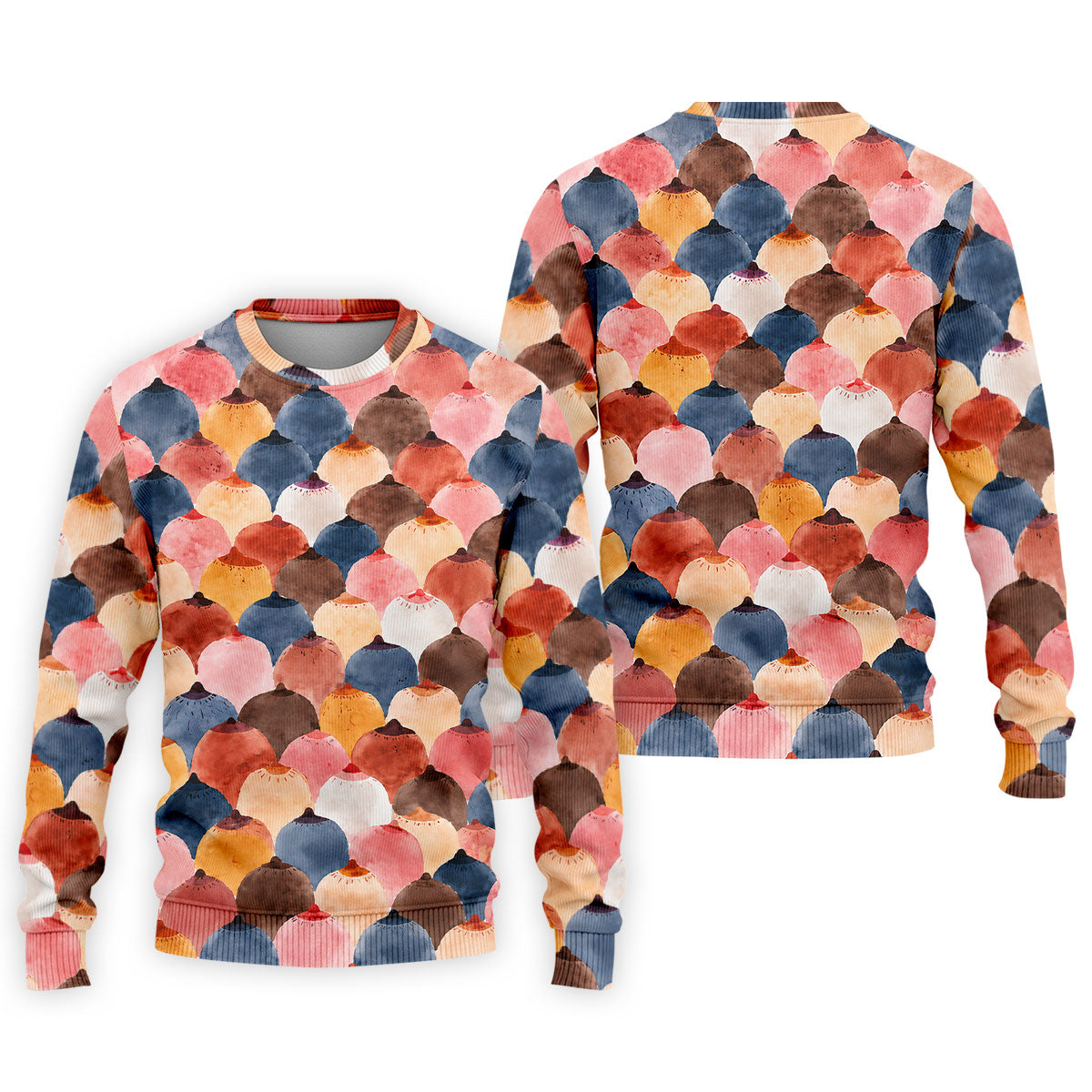 Colorful Watercolor Shell Pattern Golf Shirt, Golf Shirts For Men, Men's Golf Shirt, Polo Shirts For Men