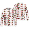 Colorful Dancing Character Pattern Polo Shirt, Hawaiian Golf Shirt, Mens Golf Apparel