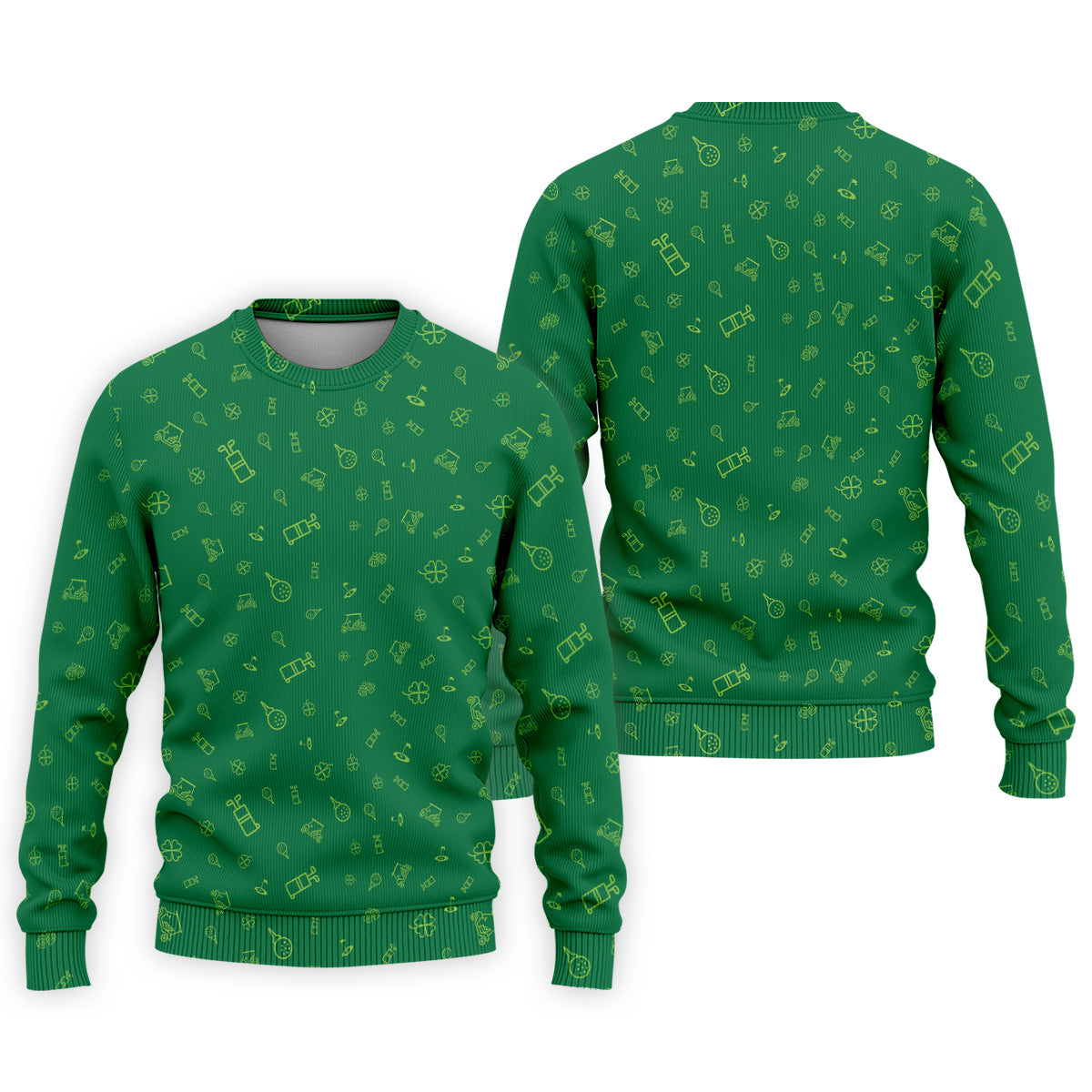 Golf And Beer Lucky Four Leaf Clover St Patrick's Day Green Golf Tops For Men, Golf Gift For Men