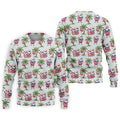 Tropical Santa Flamingo Beach Golf Polo, Christmas Golf Shirt, Golf Apparel For Men