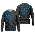 Blue Claw Marks Hawaiian Golf Shirt, Scratch Print Men's Golf Shirt, Polo Shirts For Men