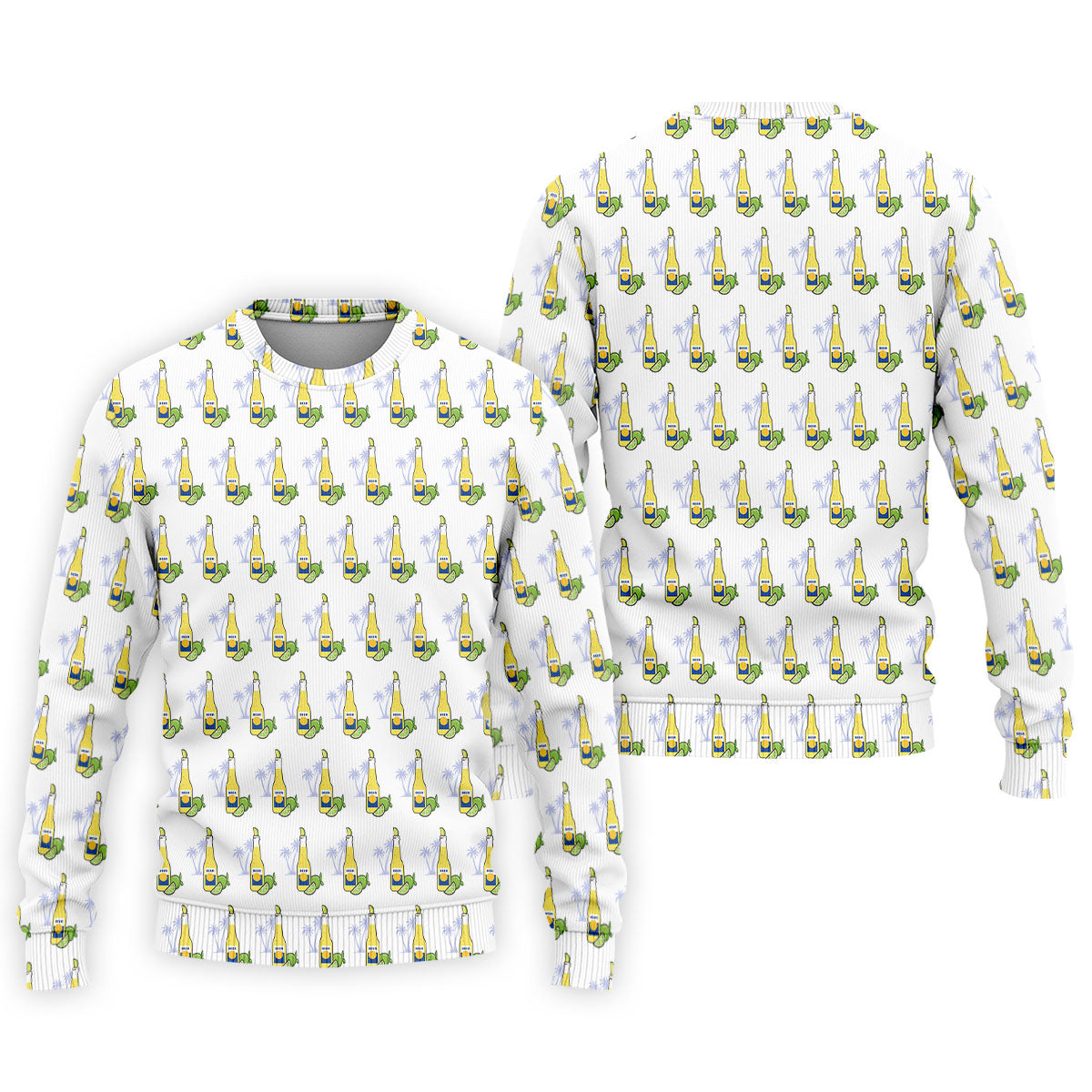 Beer And Lime Palm Tree Pattern Tropical Golf Shirt, Golf Shirts For Men, Polo Shirts For Men
