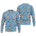 Surfing Santa Christmas Ocean Pattern Polo Shirt, Mens Golf Polo, Christmas Golf Shirt