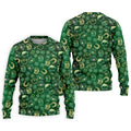 Beer Shamrock Neon Pattern St Patrick's Day Golf Shirt, Golf Tops For Men, Golf Shirts For Men