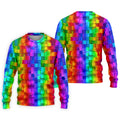 Rainbow Cube 3D Effect LGBT Support Golf Tops For Men, Gay Pride Month Celebrate Golf Shirts For Men