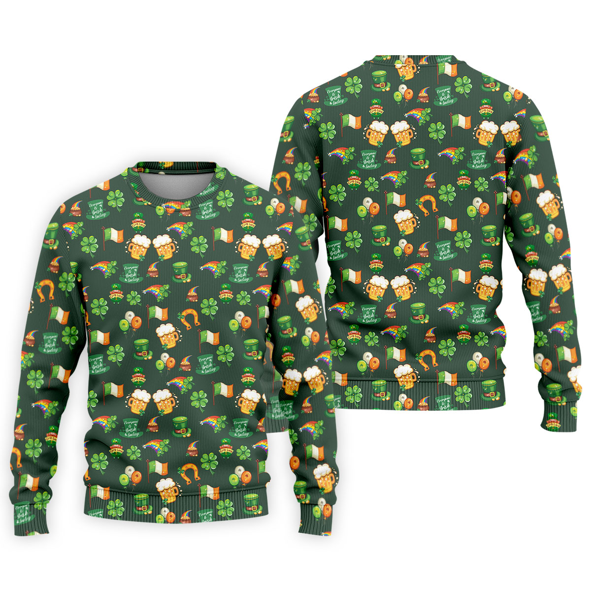 Everyone Is Irish Today Shamrock St Patrick's Day Dark Green Golf Shirt, Polo Shirts For Men, Golf Shirts For Men