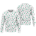 Stick Figure Golf Pose St Patrick's Day Shamrock White Golf Shirt, Polo Shirts For Men, Golf Shirts For Men